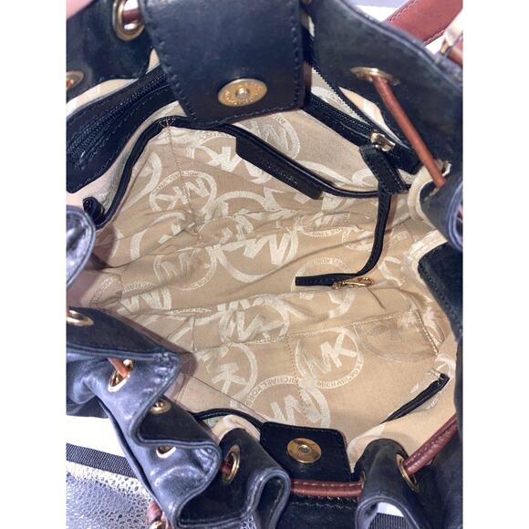 MICHAEL KORS, LARGE BLACK LEATHER SHOULDER BAG - Picture 8 of 13